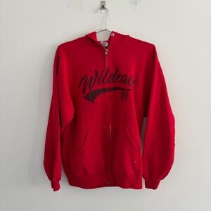 Jerzees Nublend Wildcats Full Zip Hoodie Red Mens Medium